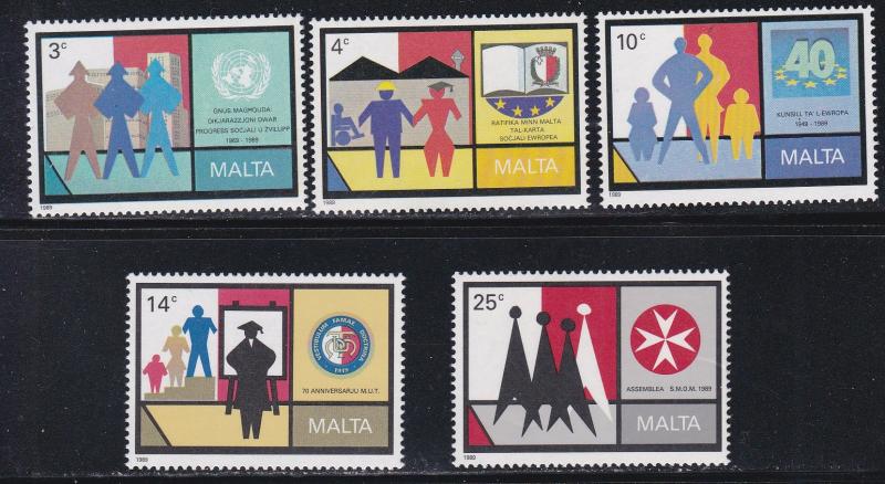 Malta # 743-747, Various Anniversaries, NH 1/2 Cat.