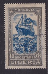 Liberia  #F33  used  1924   0cean liner  10c