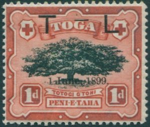 Tonga 1899 SG54 1d Ovava Tree T - L 1 June, 1899. ovpt MH