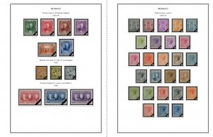 COLOR PRINTED MONACO 1885-2010 STAMP ALBUM PAGES (346 illustrated pages)