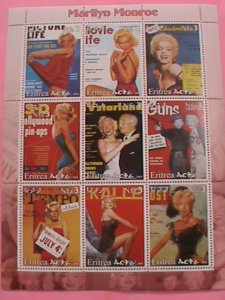 ERITREA STAMP-2003- MARILYN MONROE- COVER GIRL -MNH STAMP SHEET -RARE