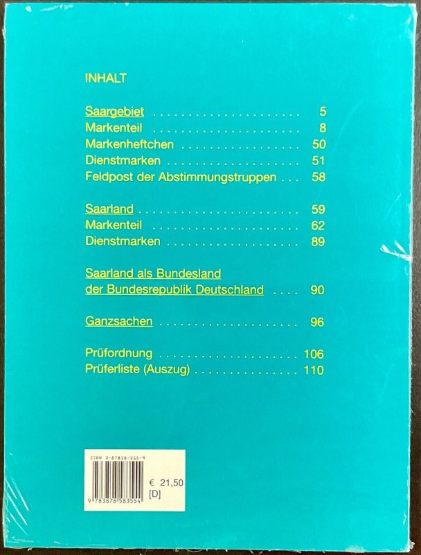 Michel Saar-Spezial Katalog 2002 SEALED