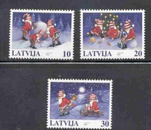 Latvia Sc 479-81 1998 Christmas stamp set mint NH