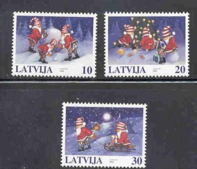 Latvia Sc 479-81 1998 Christmas stamp set mint NH