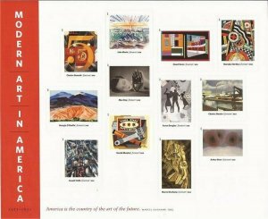 Modern Art in America 1913-1931 Sheet of 12 Forever Stamps Scott 4748 