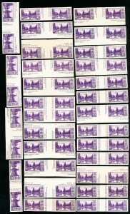 US Stamps # 770a XF Lot of 50 horiz. pairs w/ vert. gutters Scott Value $525.00