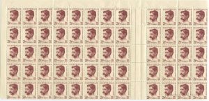 1949 Australia 2½d Henry Lawson (SG231)  part sheet 12 x 5,