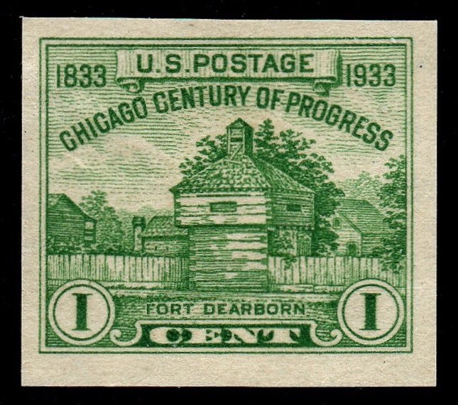 U.S. Scott #730a 1933 1¢ Century of Progress single, MNH, F+