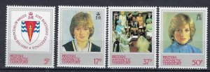 British Antarctic Territory 92-95 MNH 1982 Princess Diana (ak2044)