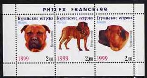 KURIL ISLANDS 1999 SHEET MNH PHILEX BULLMASTIFF DOGS CHIENS PERROS HUNDEN CANI