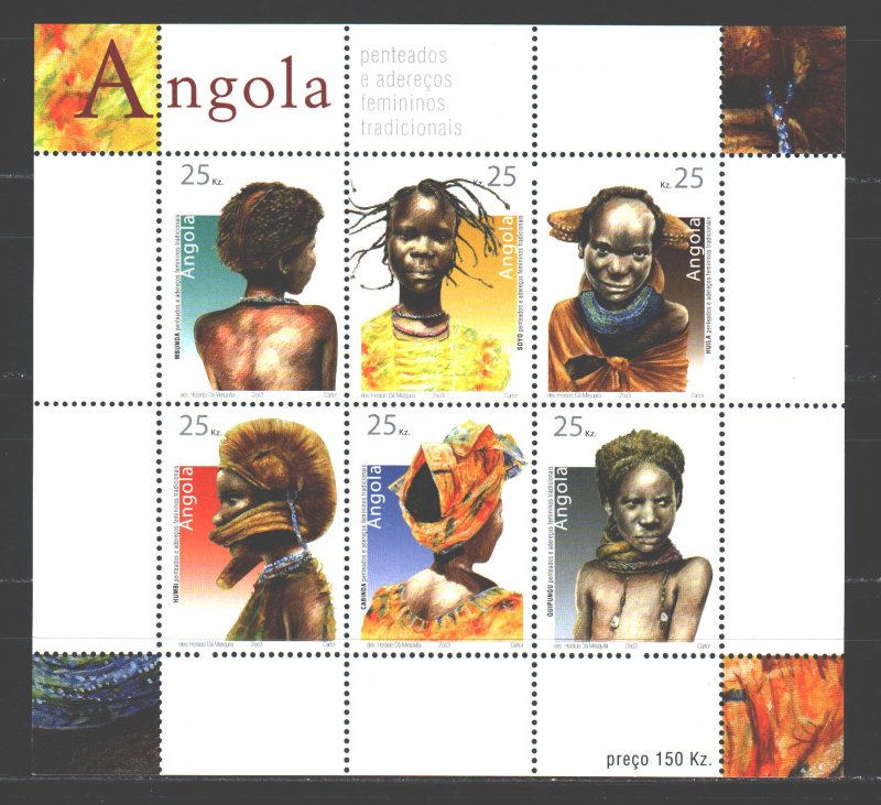 Angola. 2003. ml 1702-7. Traditional hairstyles. MNH.