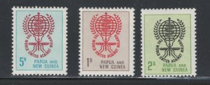 Papua New Guinea 1964  WHO Eradication Effort for Malaria Scott # 164 - 166 MH