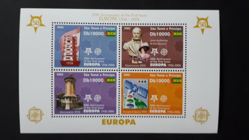 50th anniversary of EUROPA stamps - Sao Tome and Principe 1x Bl perf ** MNH