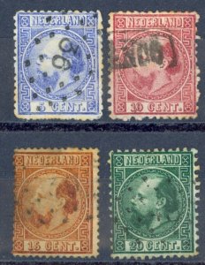 Netherlands Sc# 7-10 Used 1867 5c-20c King William III