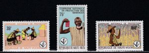 Burkina Faso # 253-255, Seed Protection, Mint Hinged, 1/3 Cat.