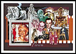 Burkina Faso 1012-1014, MNH, Marilyn Monroe and Cinema History souvenir sheets