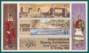 Samoa 1980 London Stamp Expo, MS, MNH 531,SGMS571