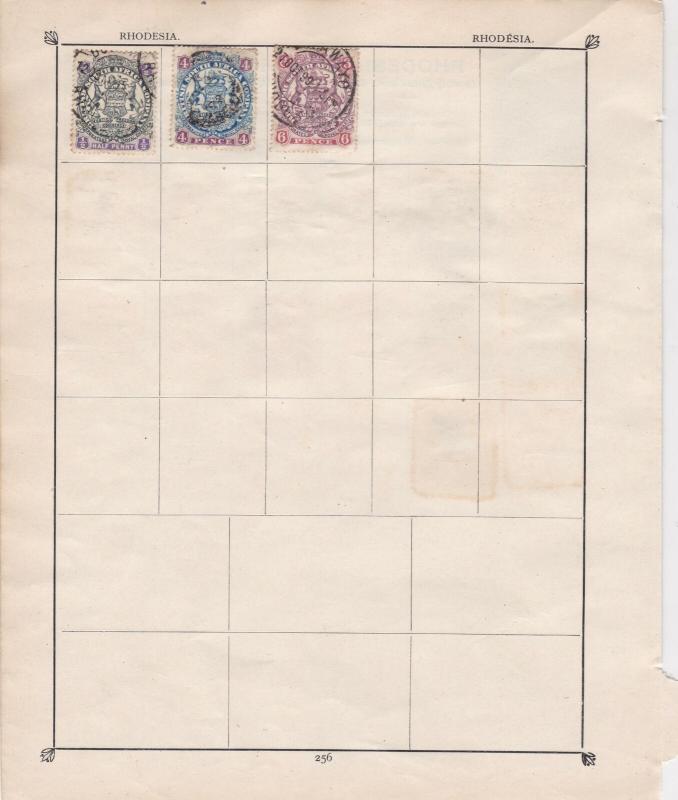 Rhodesia Stamps on Album Page ref  R 18855