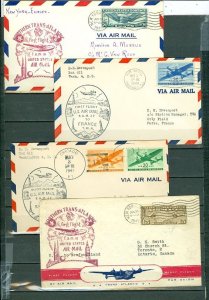 US 1939/46 LOT of (4)  FIRST FLIGHTS AIRMAIL COVERS