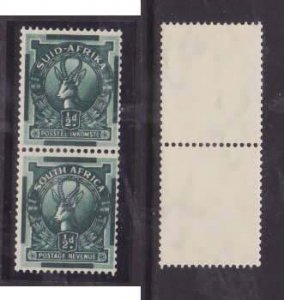 South Africa-Sc#46f- id9-unused og NH 1/2p coil pair-Perf 14&1/2x14-1943-a very