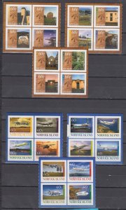 Z4964 JL Stamps  2011 & 12 norfolk island sets mnh #1036a-d, 1058a-d ahesive