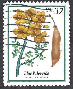 United States #3194 32¢ Flowering Trees - Blue Paloverde. Used.