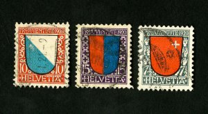 Switzerland Stamps # B15-17 VF Used Catalog Value $60.50