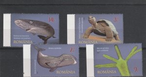 Romania STAMPS 2023 MARINE ANIMALS TURTLE SHARK WHALE SET MNH POST