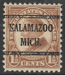 US Bureau Precancels: MI: Kalamazoo; #633-43; 1½¢ 1926-31; PSS CV $1.50