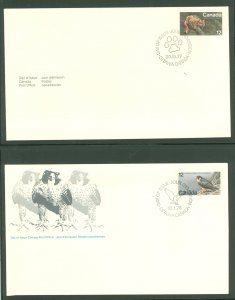 Canada 732/752 1977-78 2 U/A FDCs; Endangered Wildlife, Eastern Cougar, Perigrine Falcon