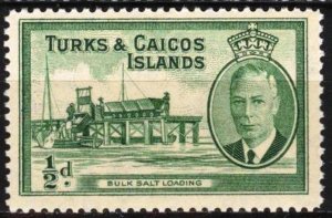 Turks and Caicos 1950 Bulk Salt Loading King George VI MNH