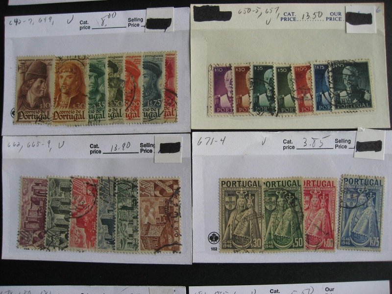 Portugal used stamps assembled in 25 sales cards, check them out