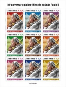 St Thomas - 2021 Pope John Paul II Beatification - 9 Stamp Sheet - ST210605a2