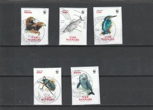Denmark  Scott#  1908-1912  Used on Piece  (2022 Endangered Species)