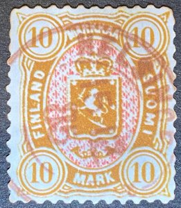 Finnish 10m, Finland stamps 1885 cat.sc#30