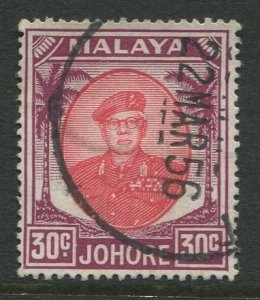 STAMP STATION PERTH Johore #144 Sultan Ibrahim Used 1949-1955