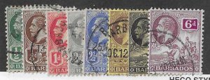 Barbados  Sc #116-123  short set of 8 used VF