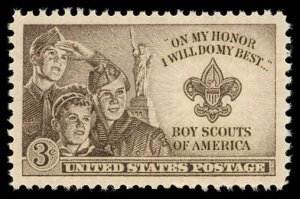 US Sc 995 XF/MNH - 1950 3¢ Boy Scouts - Very Well Centered! - P.O. Fresh