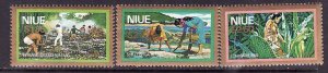 Niue-Sc#229-31-three unused NH top values of set-Fishing -1978-