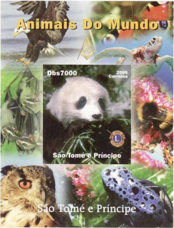 St Thomas - 2005 Pandas -  Imperforate Souvenir Sheet - 19A-091