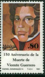 MEXICO 1224, Sesquicentennial death of Vicente Guerrero. MINT, NH. VF.