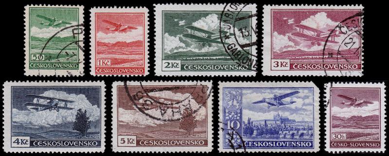 Czechoslovakia Scott C10-C16, C18 (1939) Used/Mint H F-VF, CV $13.10 B