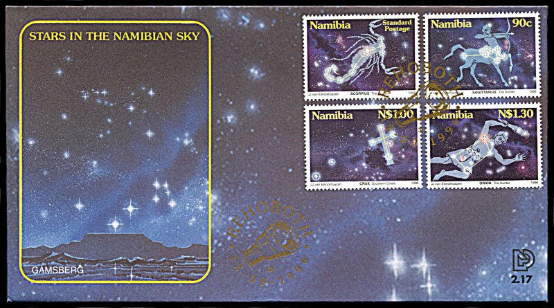 Namibia 808-811, FDC, Constellations