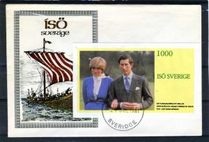 Iso (Sweden) 29.07.1981 Prince Charles & Lady Diana Spencer s/s Imperf. in FDC