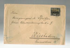 1928 Saar Germany cover to Wiesbaden # Mi 93