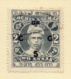 India Cochin 1913 Early Issue Fine Used 2a. Optd 200449