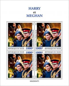 NIGER - 2023 - Harry & Meghan - Perf 4v Sheet - Mint Never Hinged