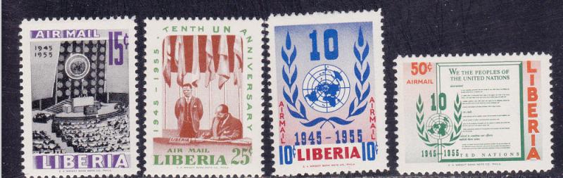 Liberia # C93-96, U.N. Anniversary,  Mint NH