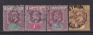 St. Lucia, Scott 43-47 (SG 58-61), used