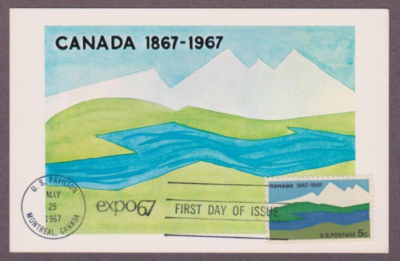 US # 1324 Canada Centenary Colorano Maxi Card - I Combine S/H